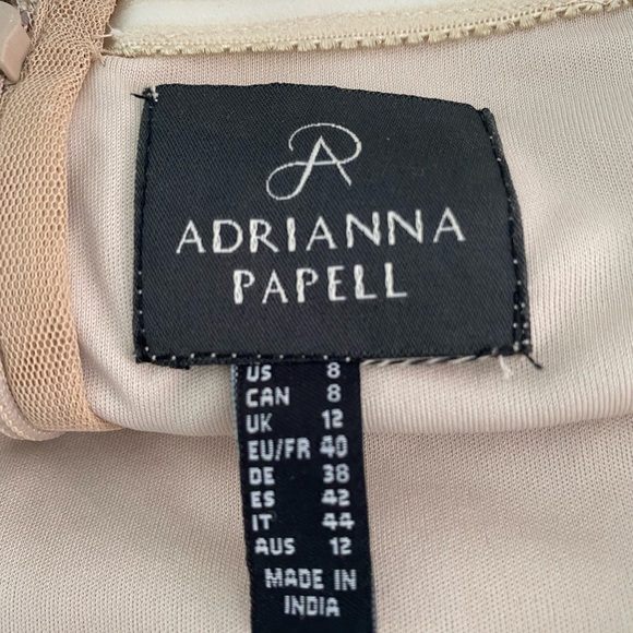 Adrianna Papell scoop back sequin gown in champagne gold - Picture 4 of 12